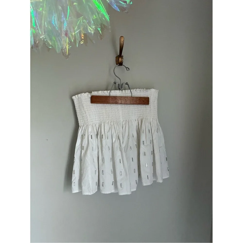 Queen of Sparkles White Mirror Jeweled Short Set Size Large‎